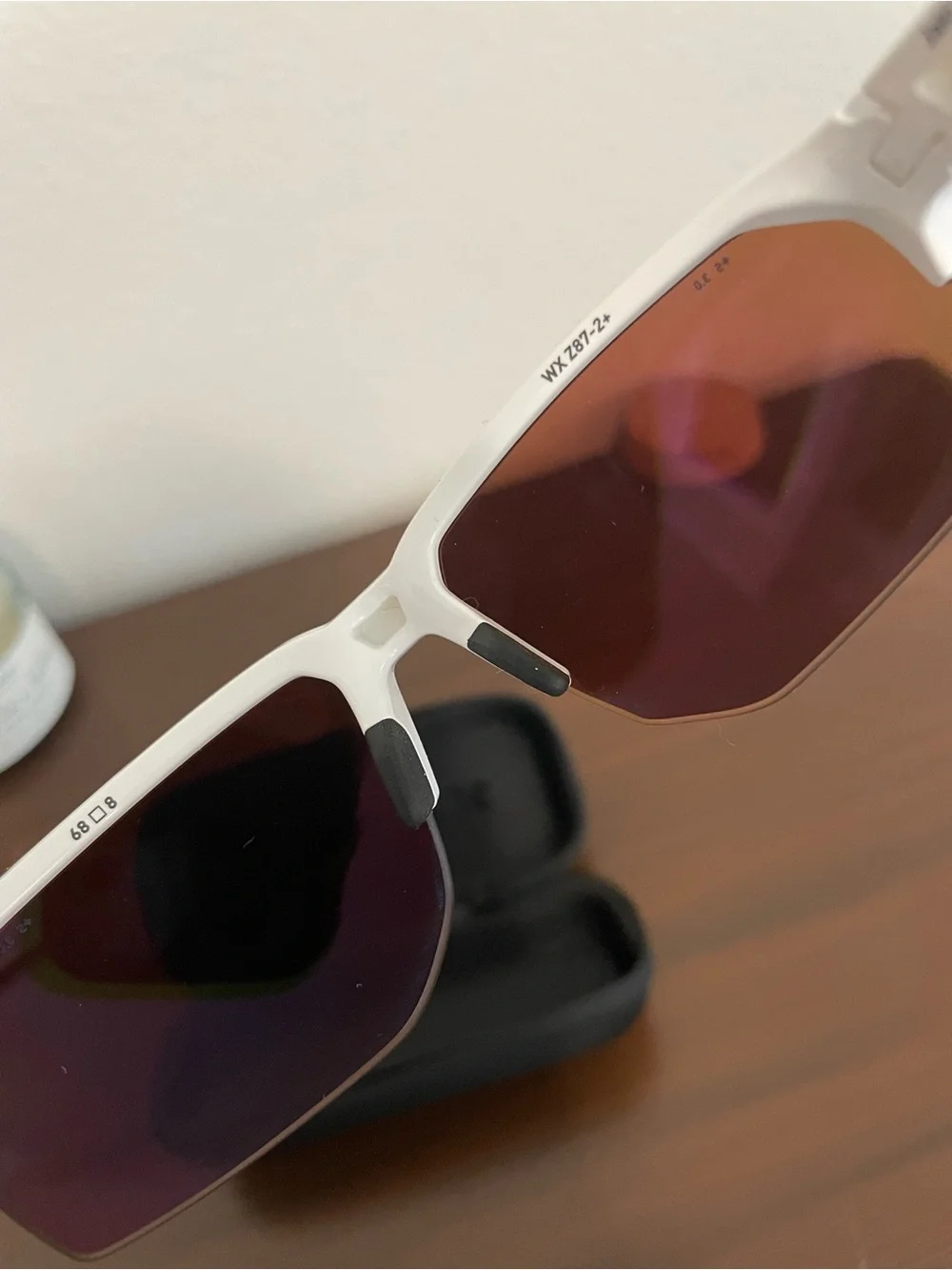 Wiley X White Frame Sport Sunglasses with Blue-Green Mirrored Lenses